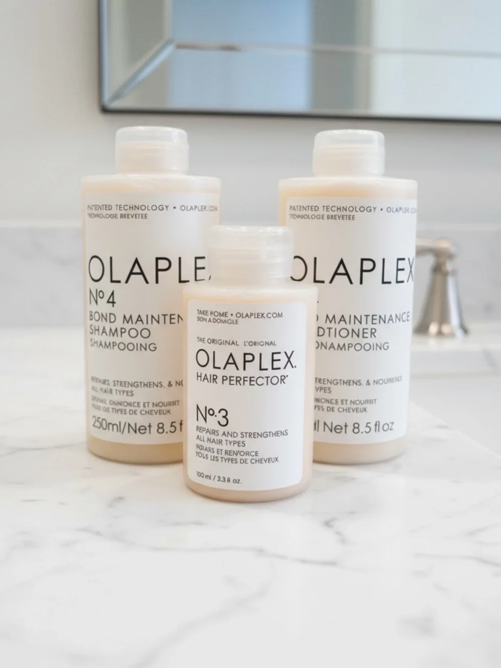 OLAPLEX No.4 + No.5 Bond Maintenance Shampoo and Conditioner + No.3 Treatment